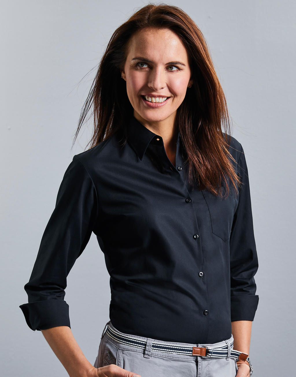 Ladies` Cotton Poplin Shirt LS