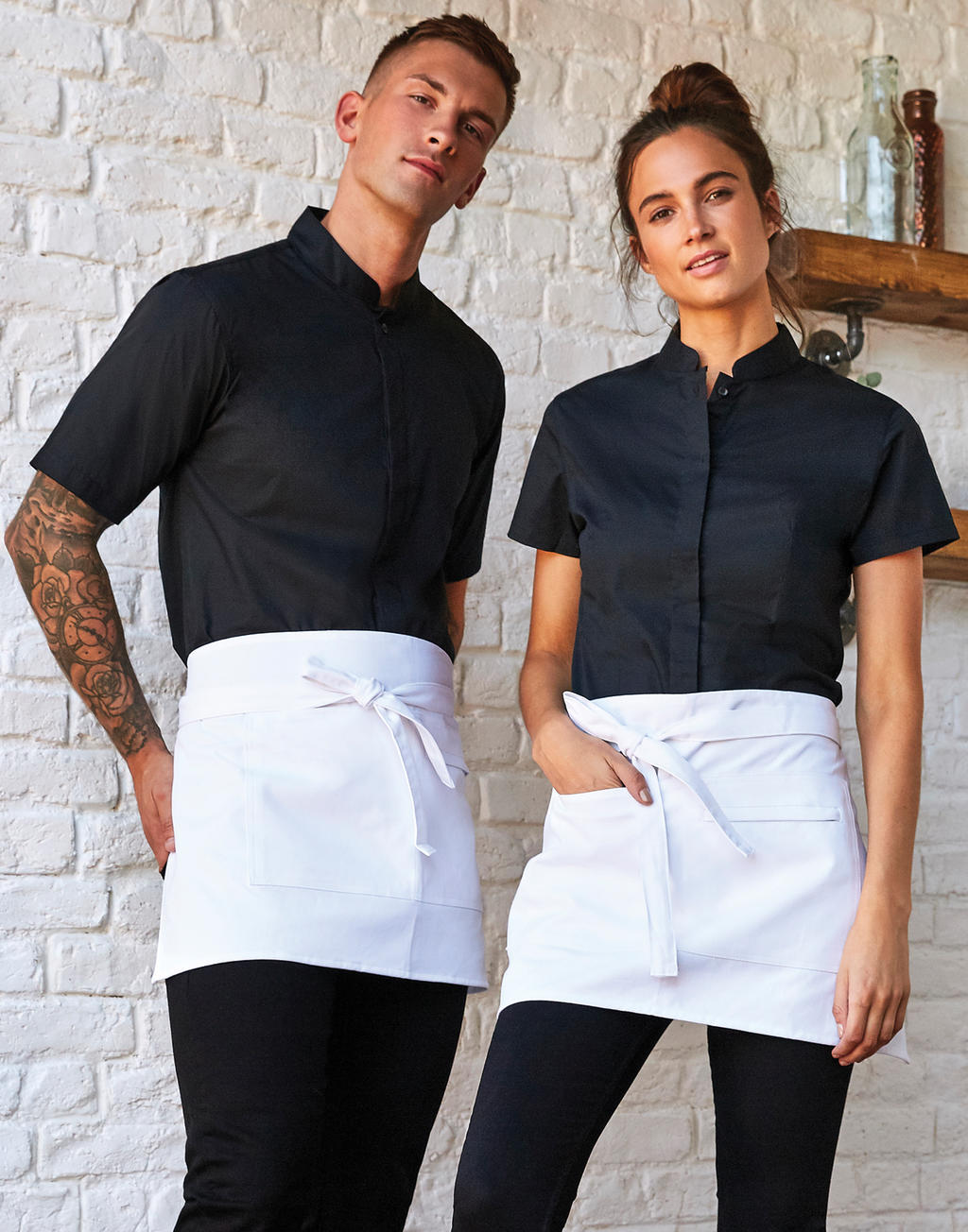 Women`s Tailored Fit Mandarin Collar SSL