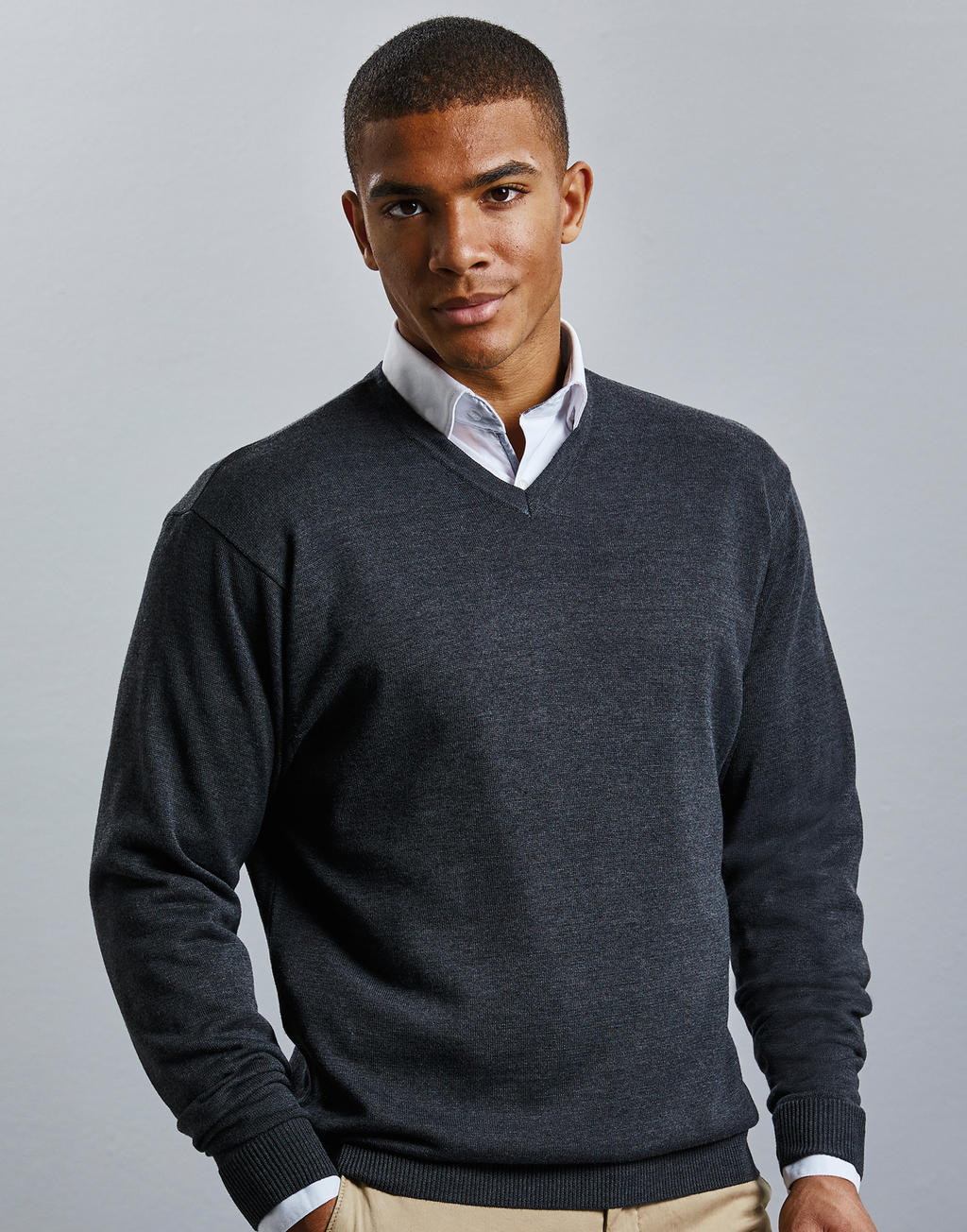 Men`s V-Neck Knitted Pullover