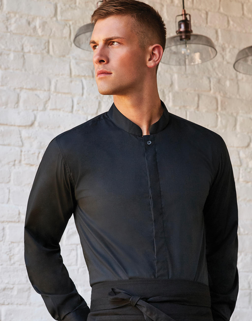 Tailored Fit Mandarin Collar Shirt