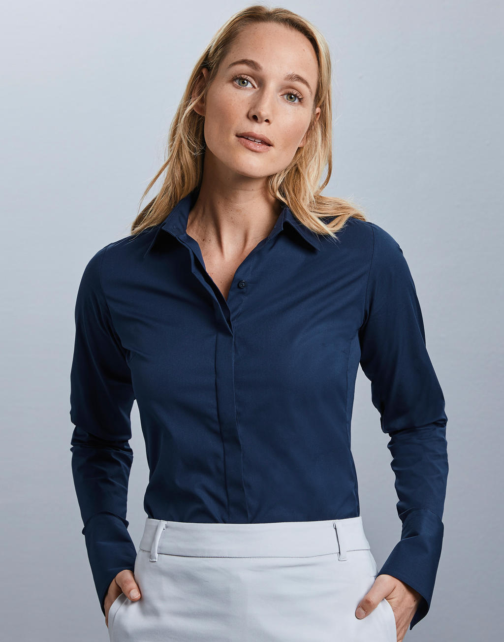Ladies` LS Ultimate Stretch Shirt