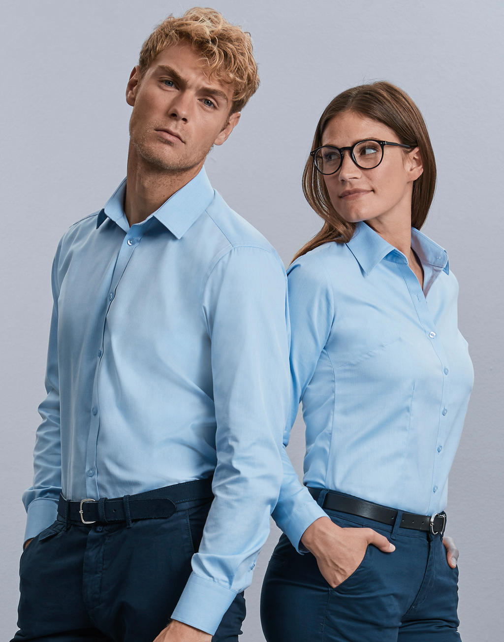 Ladies` LS Herringbone Shirt