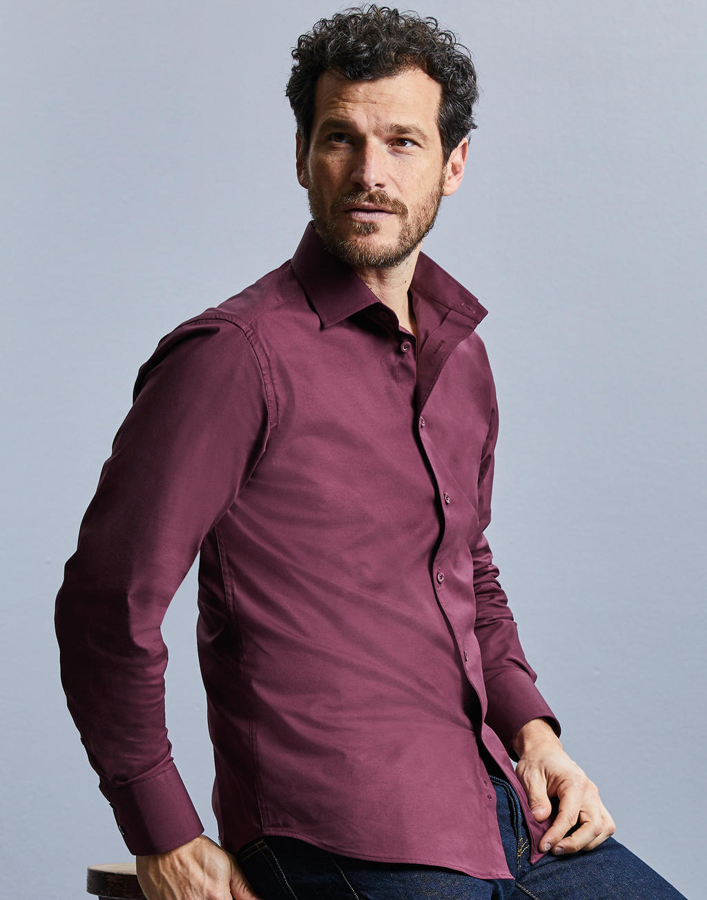 Fitted Long Sleeve Stretch Shirt