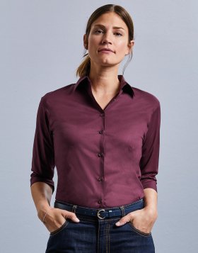 Tailored Blouse with 3/4 Sleeves