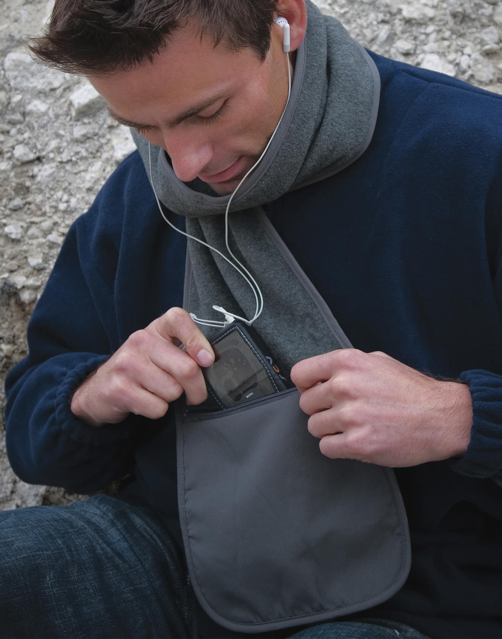 Fleece Scarf with Pocket