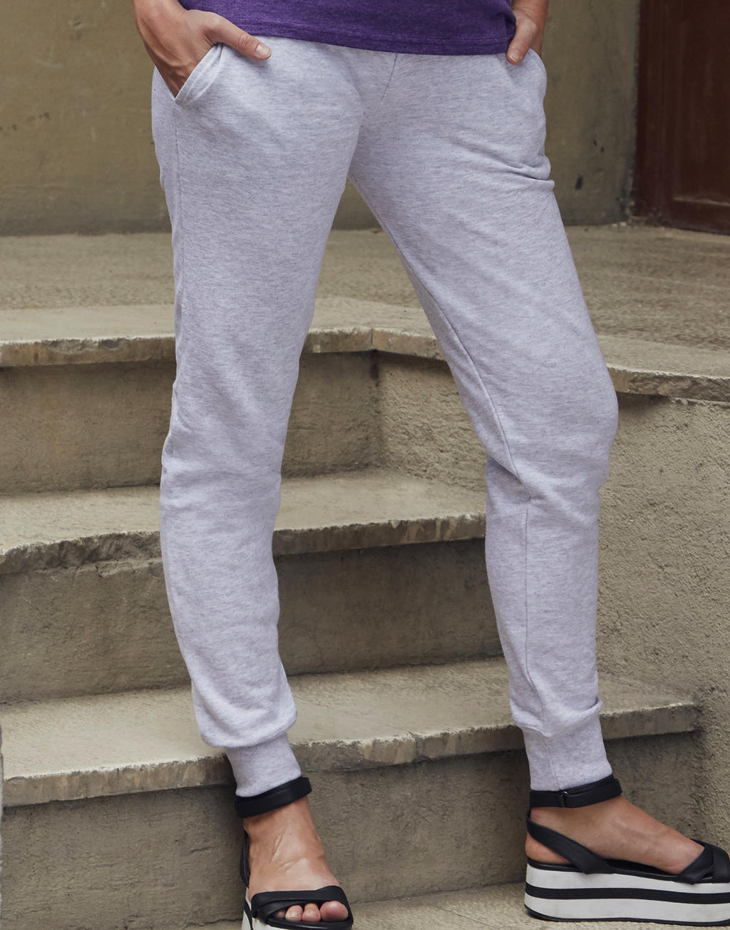 Lightweight cuffed jog pants top