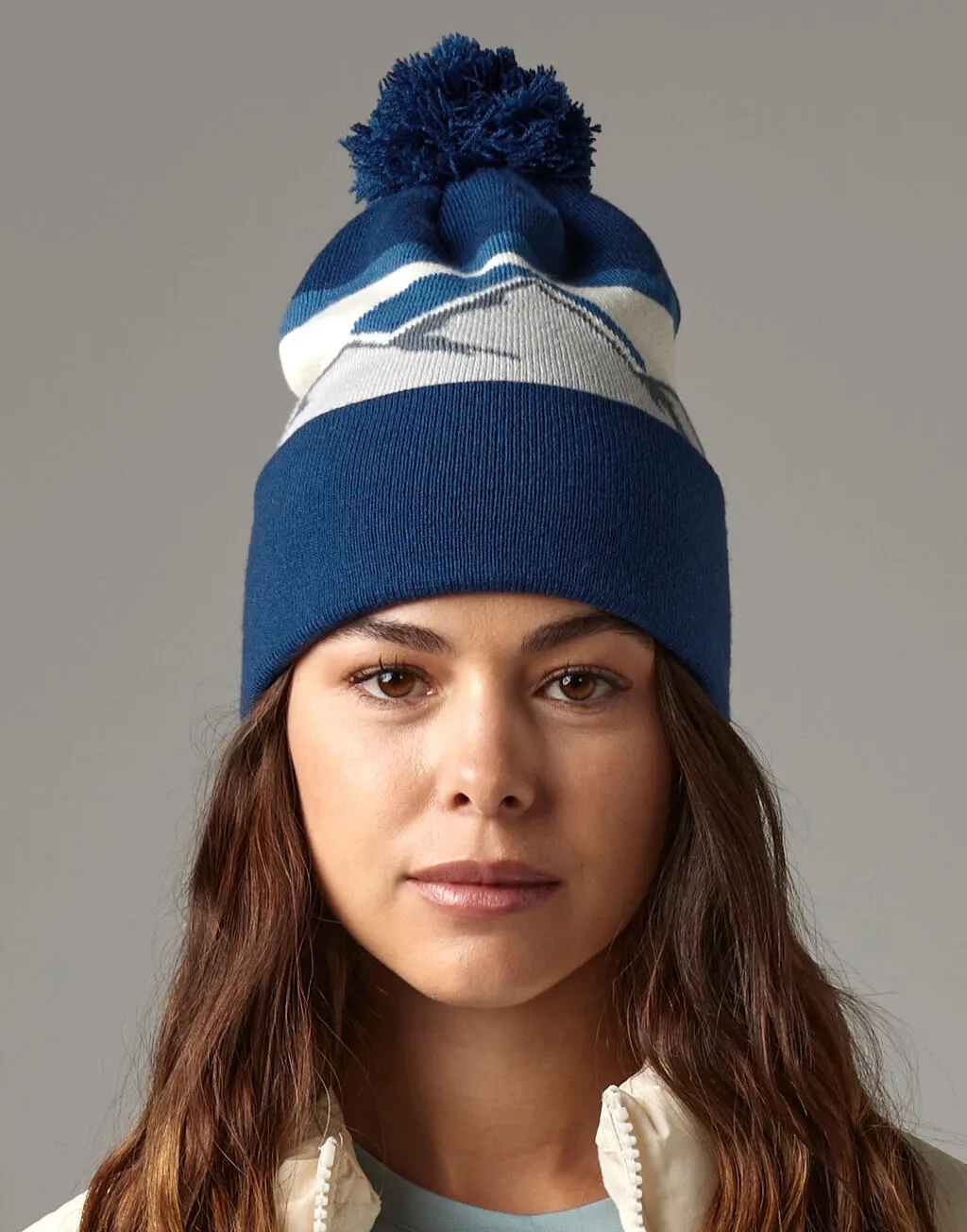 Mountain Peaks Pom Pom Beanie