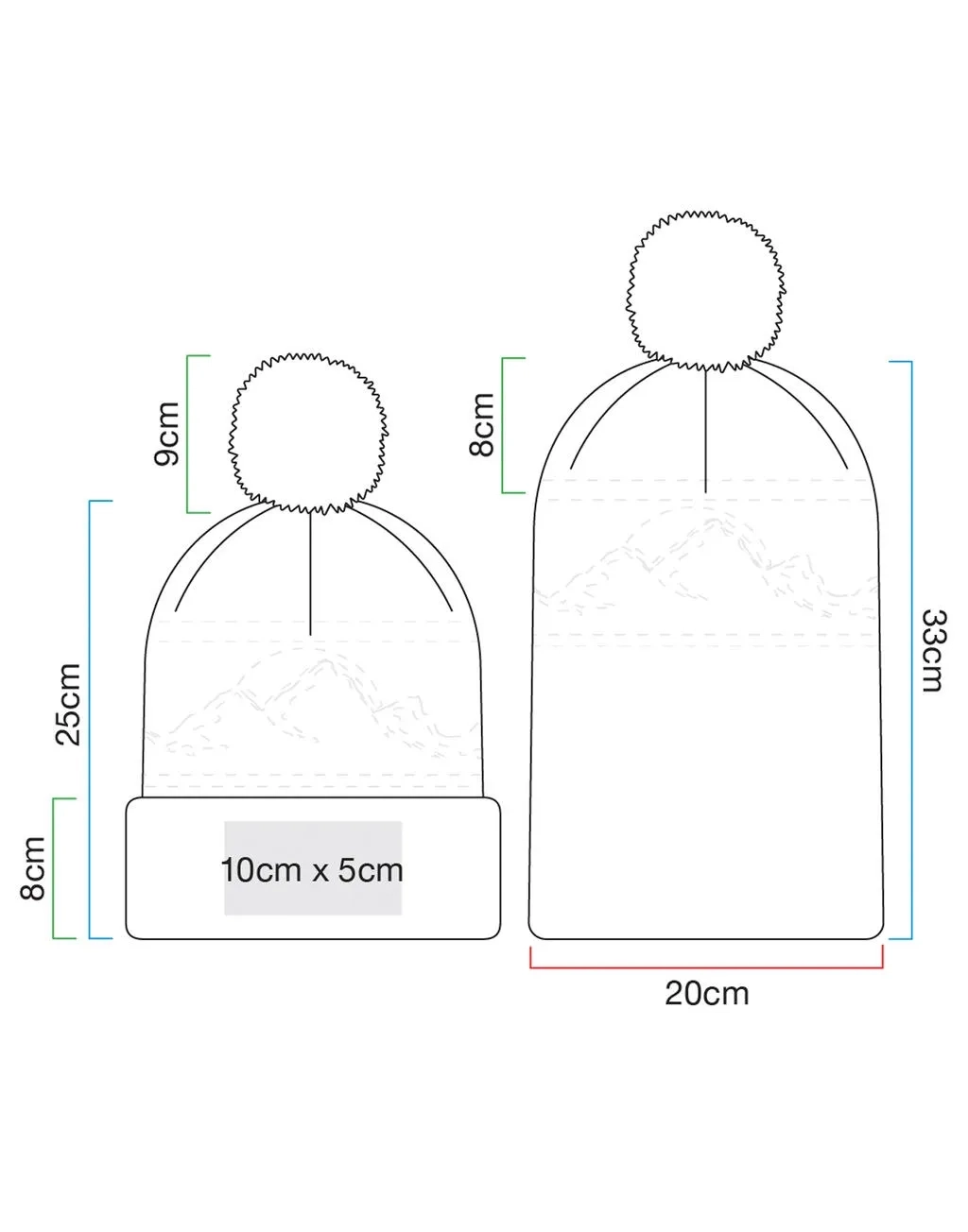 Mountain Peaks Pom Pom Beanie