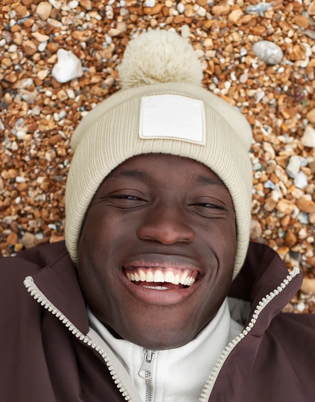 Appliqué Patch Pom Beanie