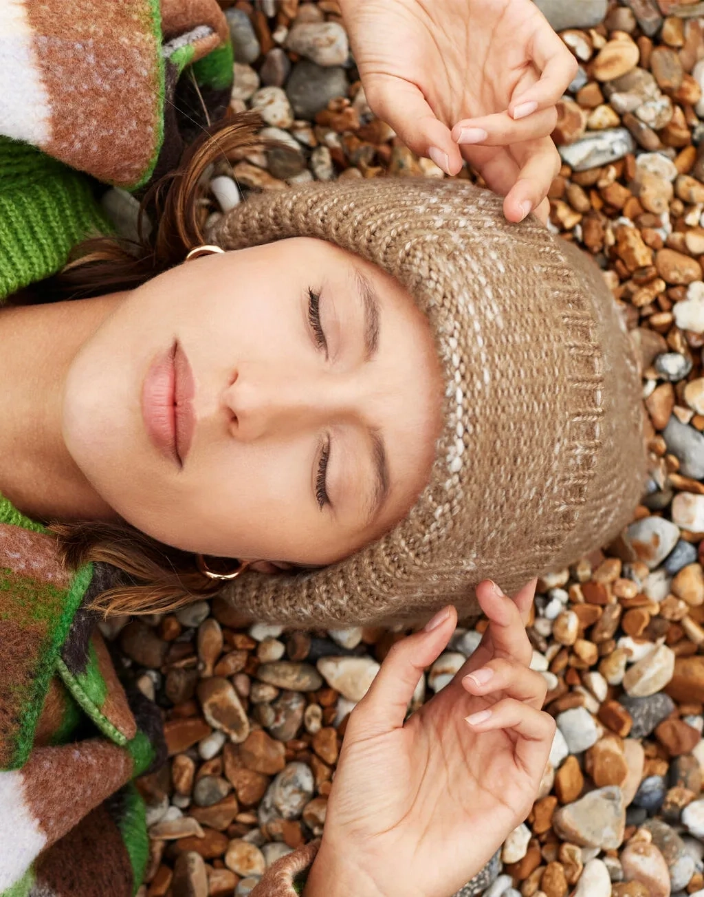 Chunky Knitted Patch Beanie