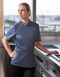 Short-Sleeve Ladies' Chef Jacket Modern-Look