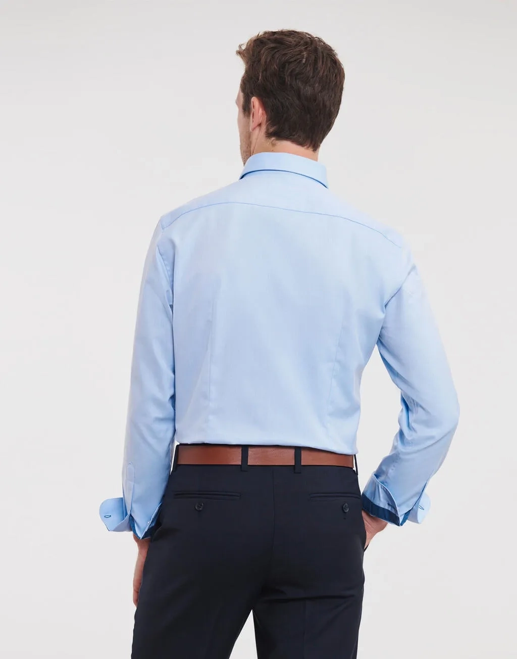 Tailored Contrast Herringbone Shirt LS