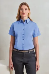 WOMEN'S SHORT SLEEVE POPLIN BLOUSE