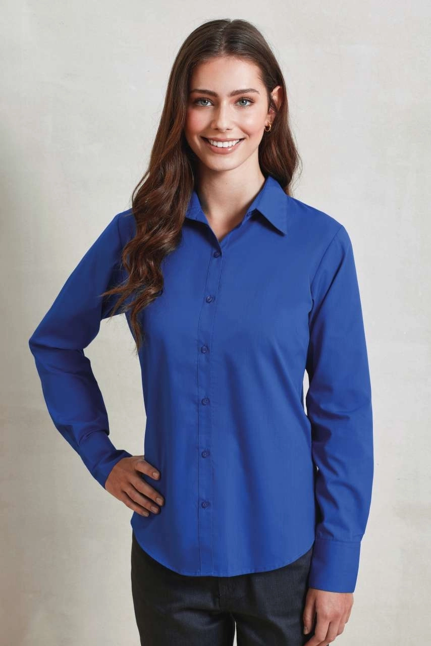 WOMEN'S LONG SLEEVE POPLIN BLOUSE