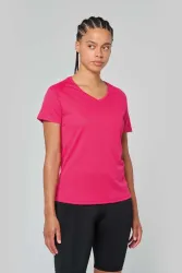 LADIES’ V-NECK SHORT-SLEEVED SPORTS T-SHIRT