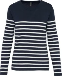 Striped Navy/Off White