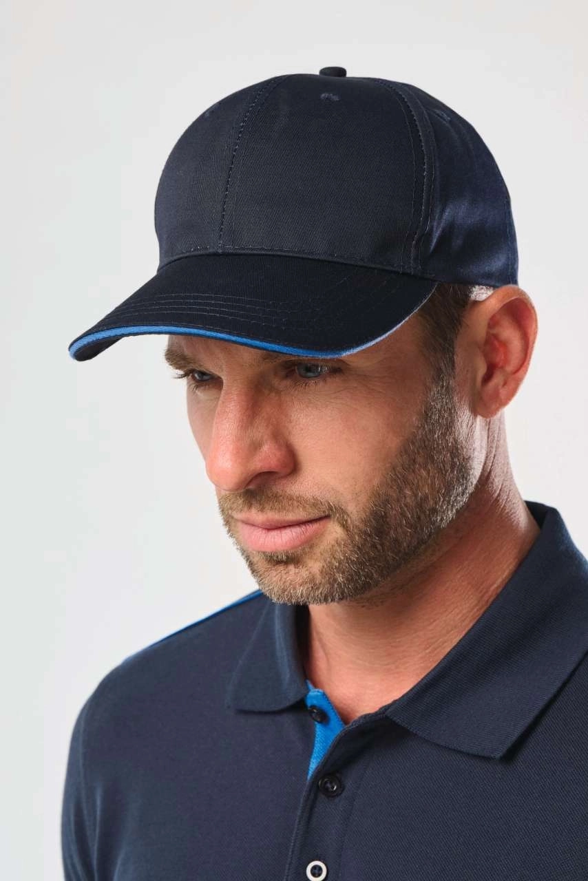 OEKOTEX TANÚSÍTVÁNNYAL RENDELKEZŐ 6 PANELES SAPKA SZENDVICS ELLENZŐVEL