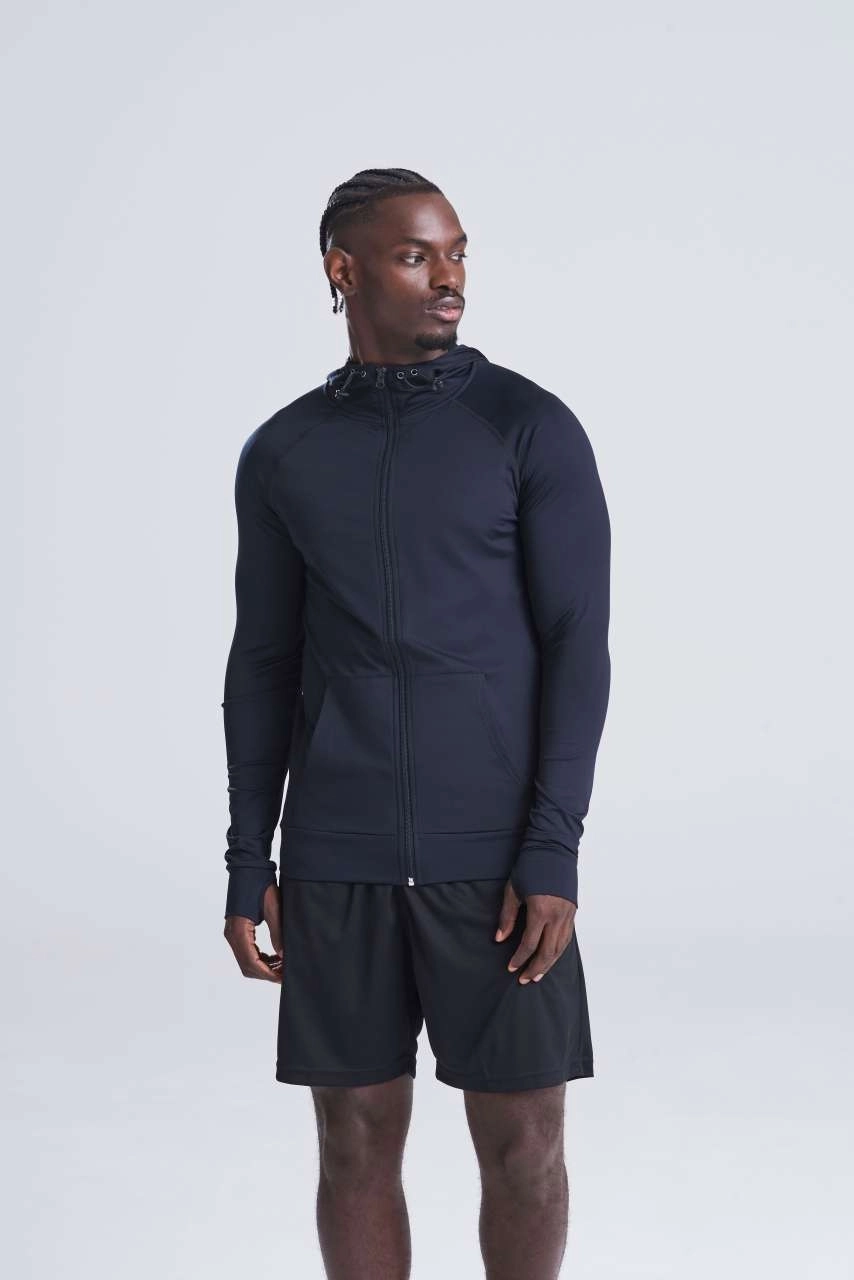 FÉRFI COOL KONTRASZTOS CIPZÁRAS KAPUCNIS PULÓVER