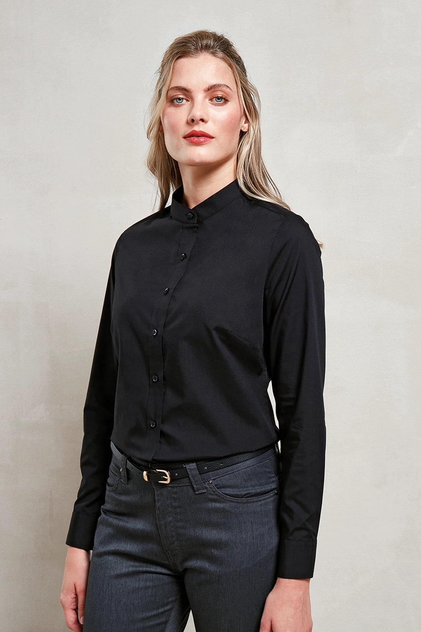 WOMEN’S BANDED COLLAR 'GRANDAD' SHIRT