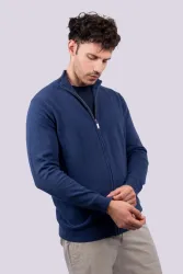 FÉRFI VÉGIG CIPZÁRAS FINOMKÖTÖTT PAMUT KARDIGÁN