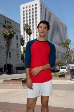 UNISEX POLY-COTTON 3/4 SLEEVE RAGLAN T-SHIRT