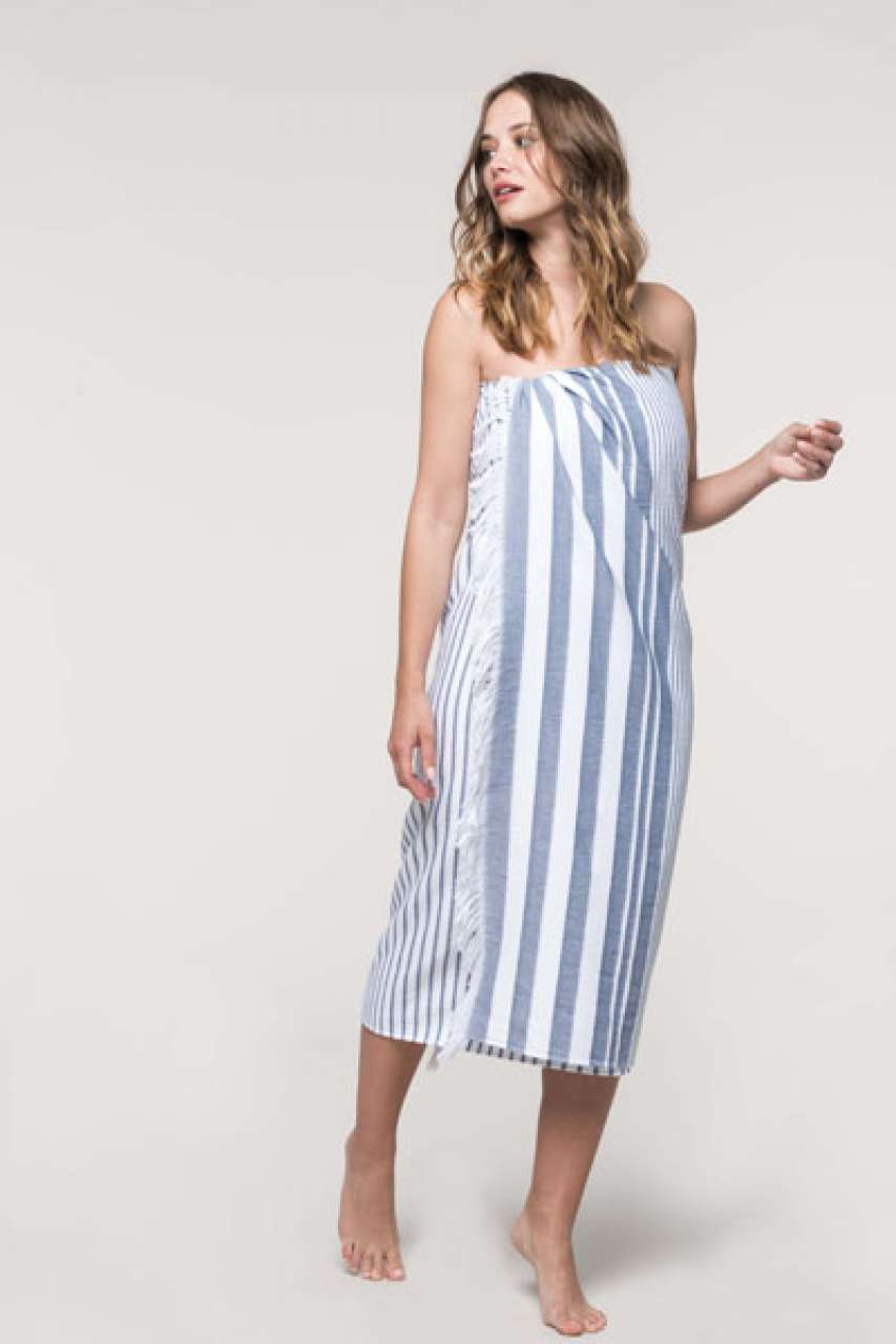 STRIPED FRINGED FOUTA