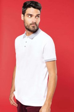 MEN'S TWO-TONE PIQUÉ POLO SHIRT