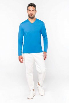 MEN'S LONG-SLEEVED V-NECK T-SHIRT
