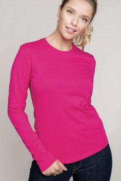 LADIES' LONG-SLEEVED CREW NECK T-SHIRT