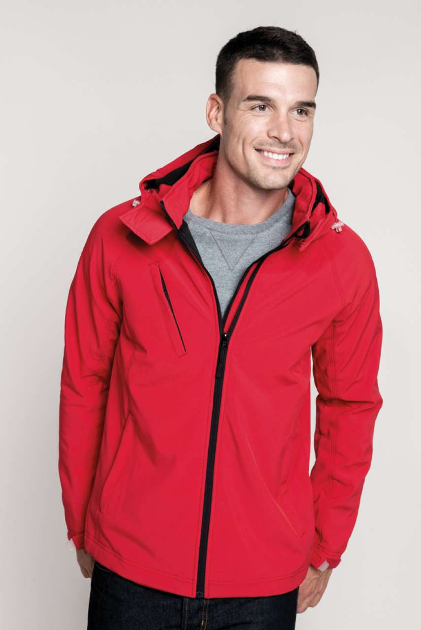 MEN'S DETACHABLE HOODED SOFTSHELL JACKET