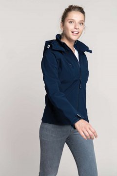 LADIES' DETACHABLE HOODED SOFTSHELL JACKET