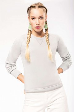 LADIES’ ORGANIC COTTON CREW NECK RAGLAN SLEEVE SWEATSHIRT