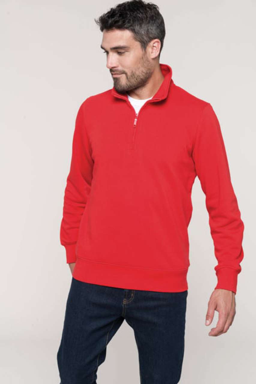 ZIPPED NECK SWEATSHIRT