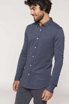 LONG-SLEEVED JACQUARD KNIT SHIRT