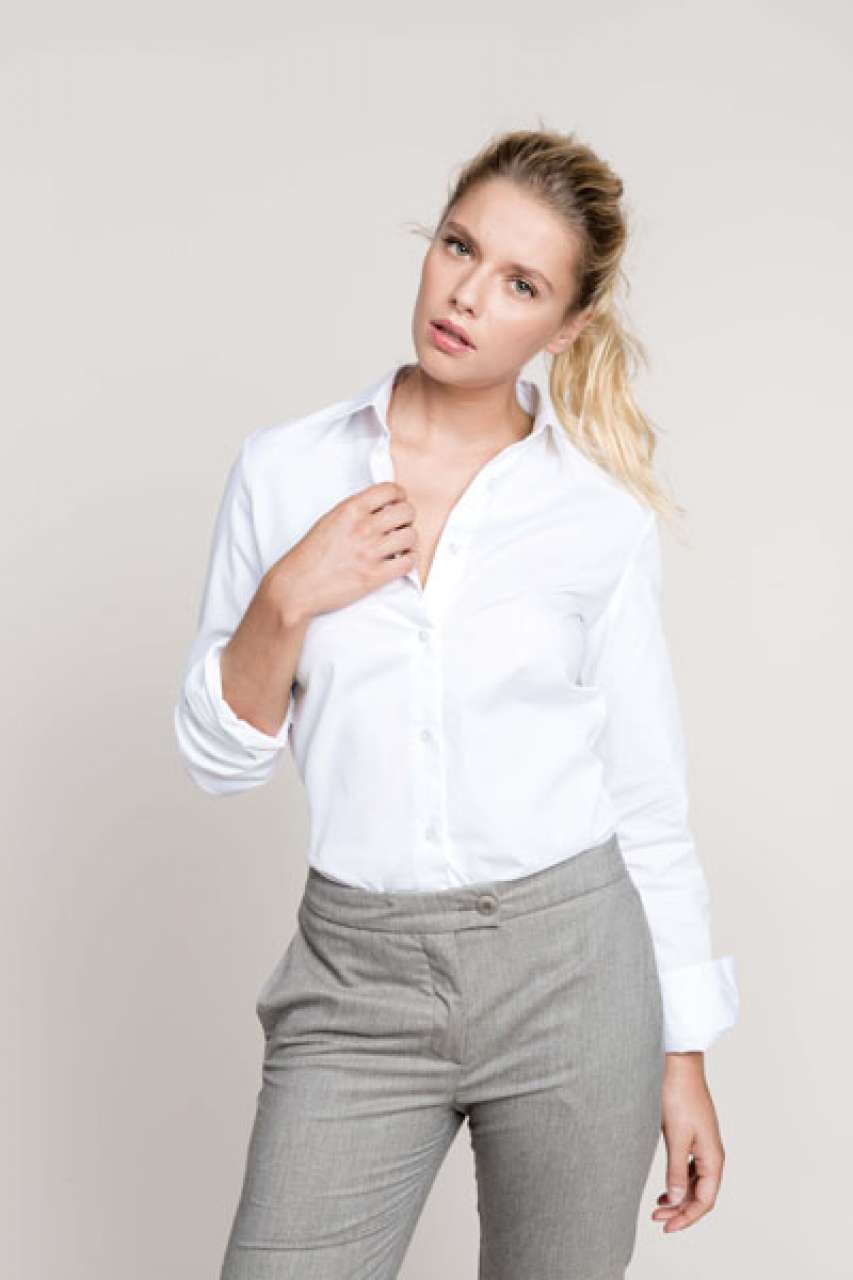 LADIES’ LONG-SLEEVED COTTON POPLIN SHIRT