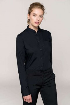 LADIES' LONG-SLEEVED MANDARIN COLLAR SHIRT