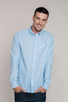 LONG-SLEEVED WASHED OXFORD COTTON SHIRT
