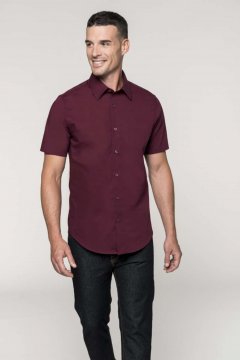 SHORT-SLEEVED COTTON/ELASTANE SHIRT