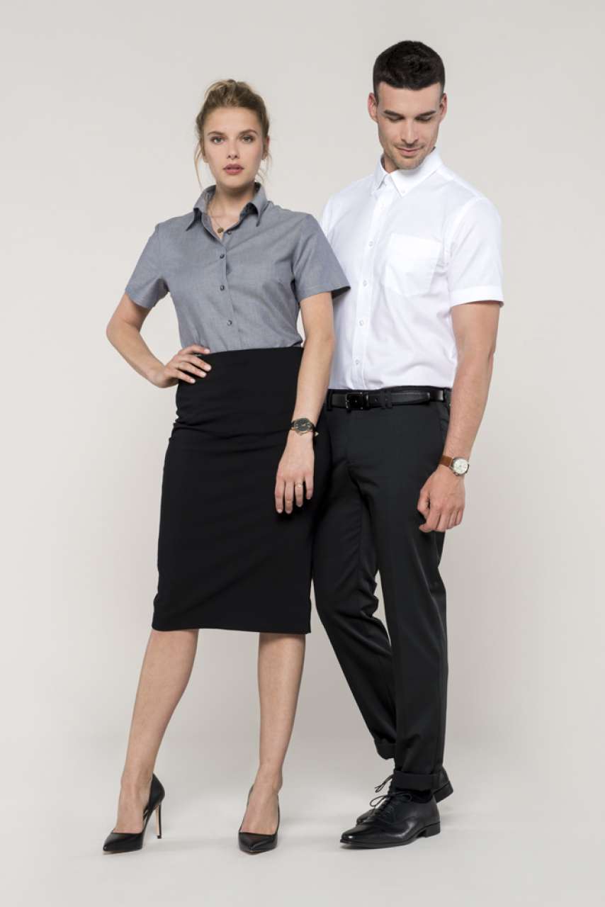 LADIES' SHORT-SLEEVED OXFORD SHIRT