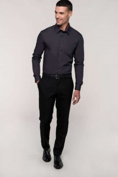 MEN'S LONG-SLEEVED COTTON POPLIN SHIRT