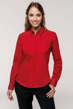 LADIES' LONG-SLEEVED COTTON POPLIN SHIRT