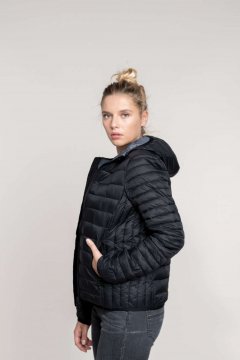 LADIES' LIGHTWEIGHT HOODED PADDED JACKET