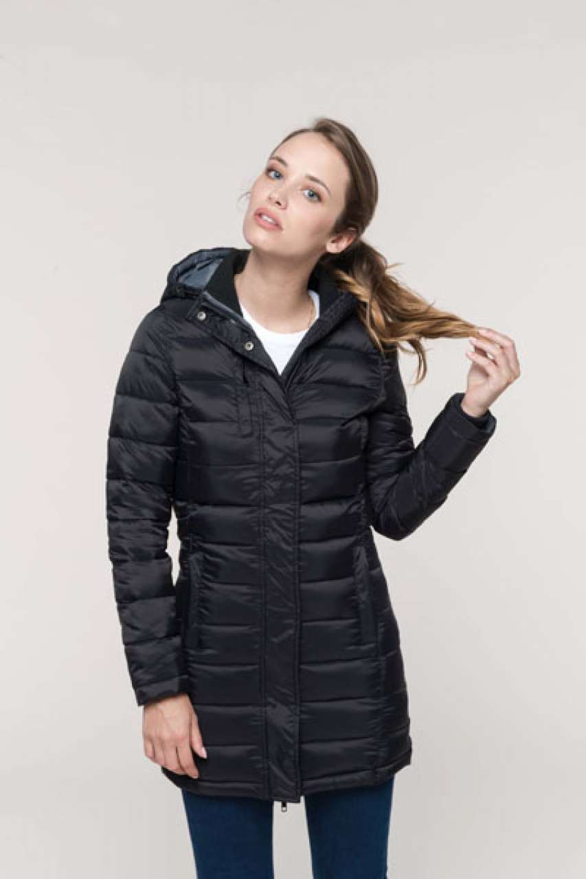 LADIES' LIGHTWEIGHT HOODED PADDED PARKA