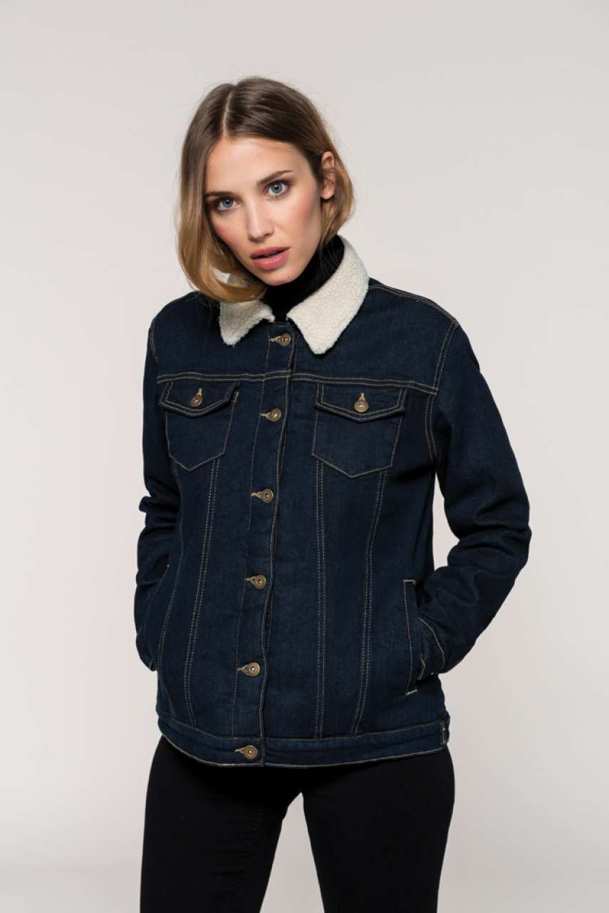 LADIES' SHERPA-LINED DENIM JACKET