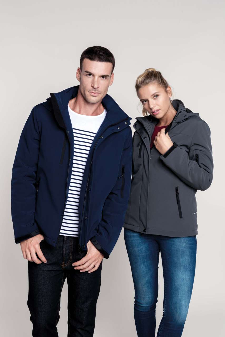 LADIES’ HOODED SOFTSHELL LINED PARKA