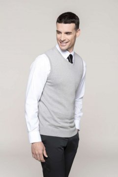 MEN'S SLEEVELESS V-NECK JUMPER