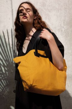 HANDBAG WITH LEATHER HANDLES