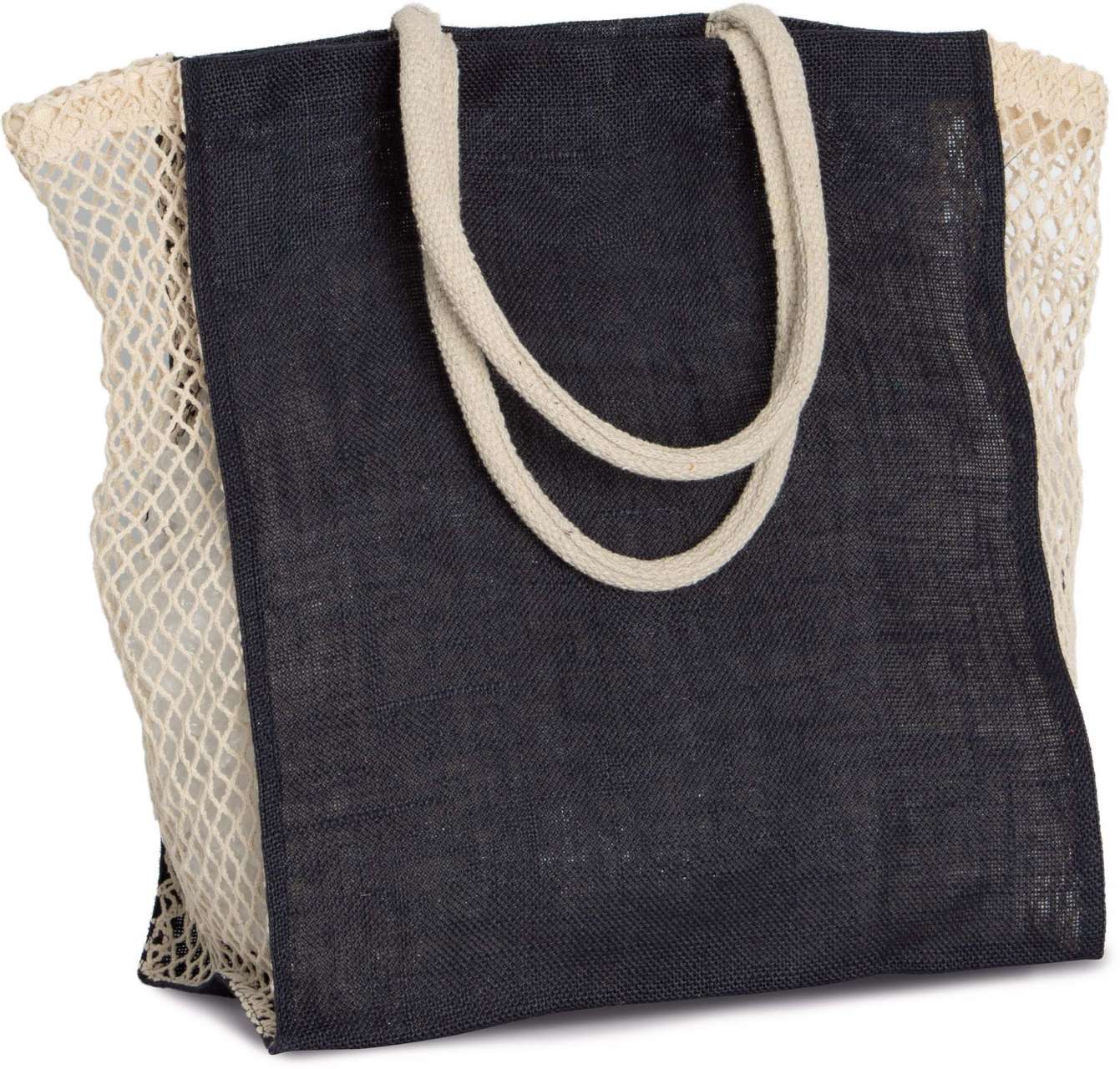 SHOPPING BAG WITH MESH GUSSET