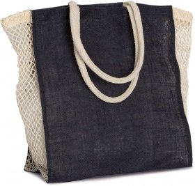 SHOPPING BAG WITH MESH GUSSET