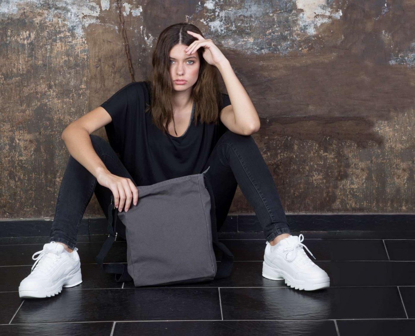 COTTON CANVAS SHOULDER BAG